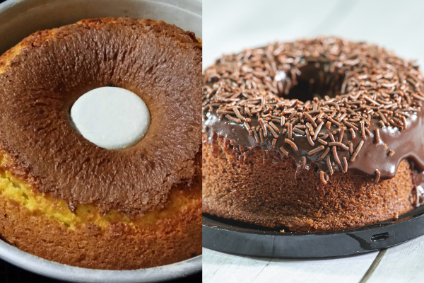 Bolo de Chocolate com Brigadeiro na Airfryer