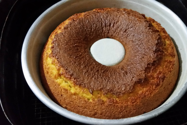 forma de bolo de chocolate dentro da airfryer